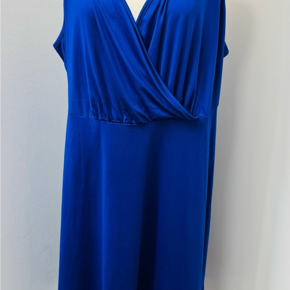 Women's V-Neck Sleeveless Dresses A Line Casual Summer Beach Dress Blue 2XL - Picture 5 of 10